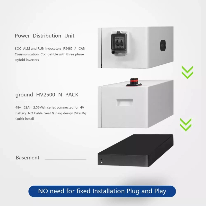 HFIE High Voltage Stacked Rechargeable LiFePO4 Pack Solar Lithium Home Energy Storage System Battery For House Use