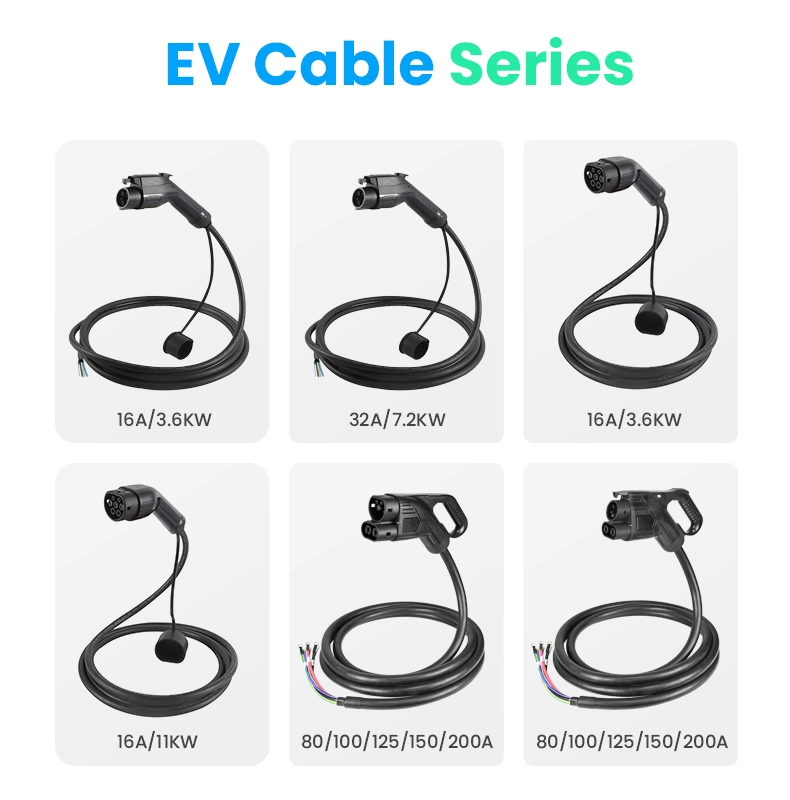 Mode3 Type2 to Type2 EV Charging Connectors 32A 250V for Home Use
